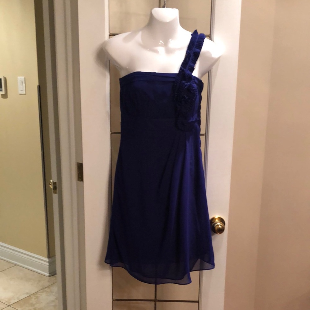 One-Shoulder Indigo Cocktail Dress
